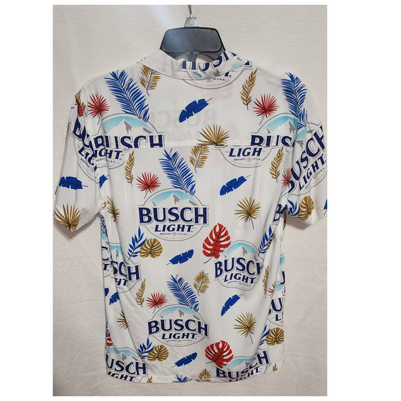 Busch light short sleeve button down collared shirt men small - Picture 5 of 6